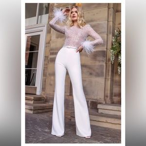 Nadine Merabi Amelia White Jumpsuit. Label size SM
